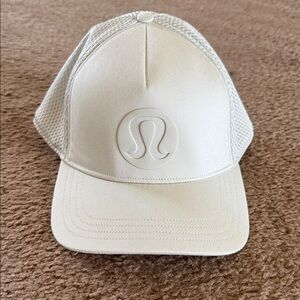 Lululemon White Logo Trucker Hat